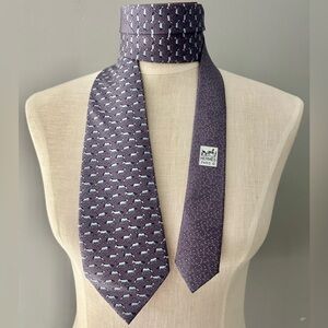 Hermes Silk Horse Print Tie